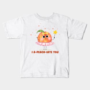 I A Peach Iate You - funny peach pun Kids T-Shirt